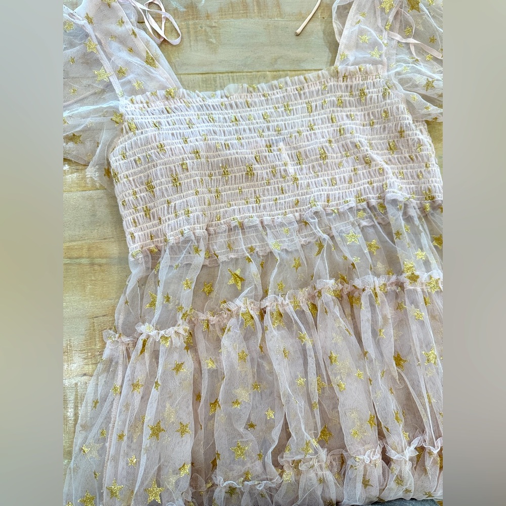 Free People Starbright Dress metallic gold bodice long tunic - Picture 5 of 16